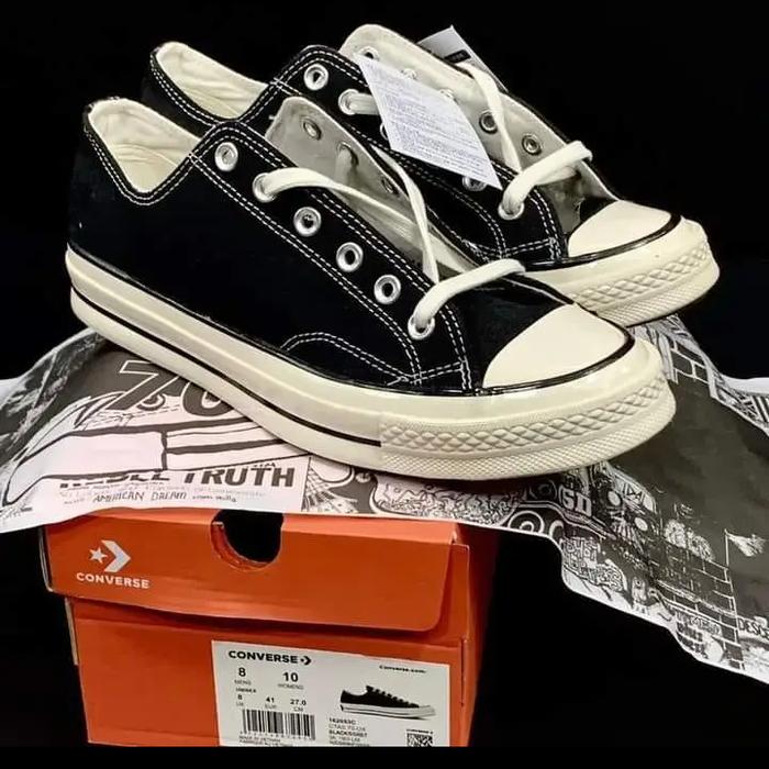 Gambar SEPATU CONVERSE 70S PREMIUM GREADE ORIGINAL SEPATU SEKOLAH - black white low, 38 dari toko sepatu pakde undefined Tokopedia