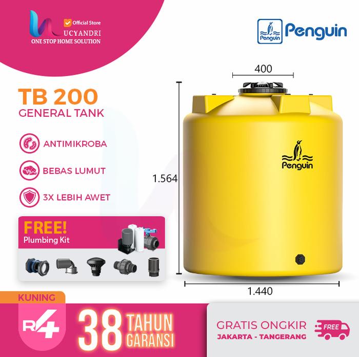Gambar Toren Air Penguin TB200 Tangki Air Plastik 2000 L Tandon TB 200 - Galaxy Marble - Kuning dari Lucyandri Home Solution undefined Tokopedia