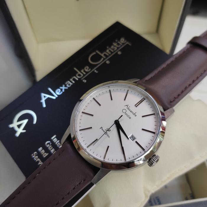 Gambar Jam PRIA ORIGINAL Alexandre Christie Ac 1007 MD Leather St Stainless - Silver Brown dari vieka86 Watch Shop undefined Tokopedia