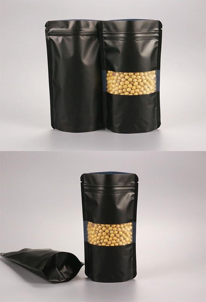 Gambar Standing Pouch Window Aluminium Foil dengan Ziplock - Hitam, 12x20 dari Goodiebag Nusantaraa undefined Tokopedia