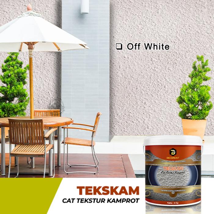 Gambar Cat Tembok Tekstur Kamprot Ukuran 25 Kg | Tekskam Cat Tekstur Kamprot - Off White dari Decorative Paint undefined Tokopedia