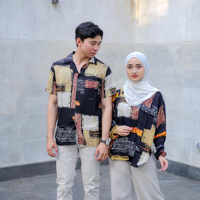 Gambar atasan couple pasangan kekinian kemeja pantai bali rayon motif terbaru - VINTAGE, XXL dari abilio fashion shop undefined Tokopedia