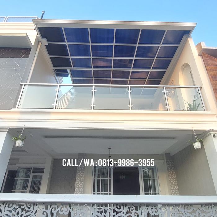 Jual Railing Balkon Stainless Kaca Tempered || Railing Balkon Stainless ...