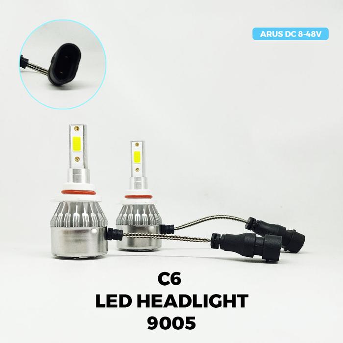 Gambar [C6] LAMPU UTAMA MOBIL LED HEADLIGHT HEADLAMP C6 SILVER H1 H4 H7 H11 9005 9006 H8 18WATT 18W PUTIH HARGA PER SET (ISI 2) - 9005, SEPASANG dari GLOBAL LED MOTORINDO undefined Tokopedia