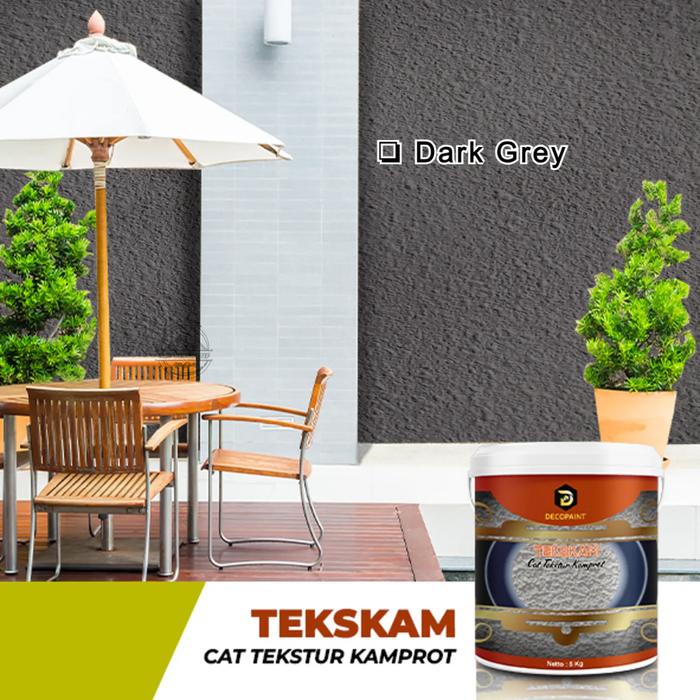 Gambar Cat Dinding Tekstur Kamprot Ukuran 5 Kg | Tekskam Cat Tekstur Kamprot - Dark Grey dari Decorative Paint undefined Tokopedia