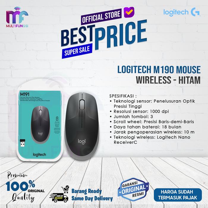 Gambar Logitech M190 Mouse Wireless - Hitam - Hitam dari Multifungsi Online undefined Tokopedia
