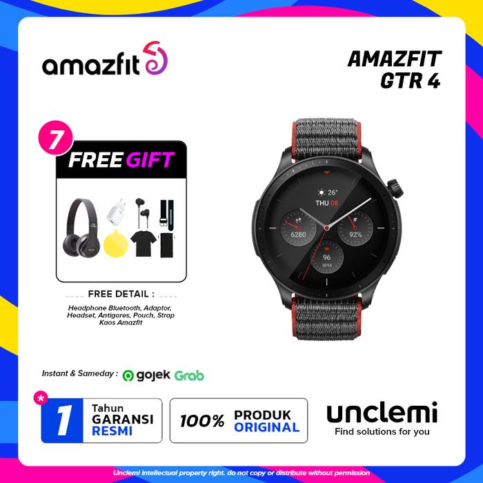 Gambar Amazfit GTR 4 Smartwatch Bluetooth Call GPS SpO2 150+ Sports Modes - Racetrack Grey, Dengan Bonus dari Unclemi undefined Tokopedia