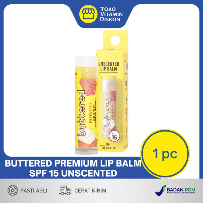 Gambar BUTTERED PREMIUM LIP BALM SPF 15 - UNSCENTED dari hallo mau tnya undefined Tokopedia
