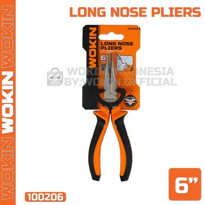 Gambar Tang Lancip / Long Nose Pliers Wokin - 6" dari Wokin Indonesia undefined Tokopedia