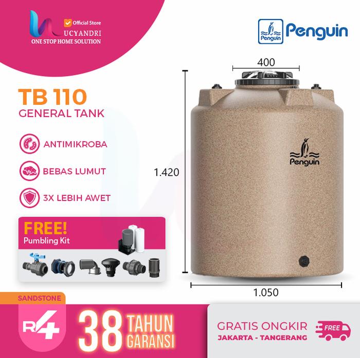 Gambar Tangki Air Penguin TB 110 Toren 1050 L Tandon TB110 Free Plumbing Kit - Sand Stone dari Lucyandri Official undefined Tokopedia