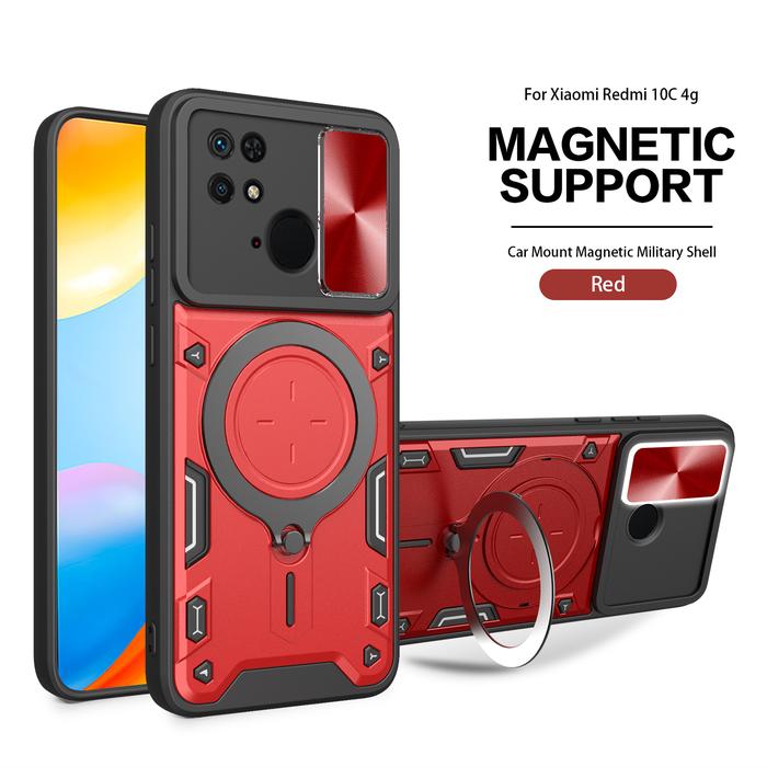 Gambar Xiaomi Redmi 10c - EvoX Military Flash Flip Lens Armor Case Shockproof - Red dari Megascarlet undefined Tokopedia