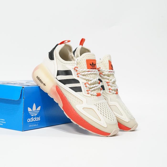 Jual SEPATU ZX 2K BOOST LINEN CORE BLACK ORANGE black orange, 42