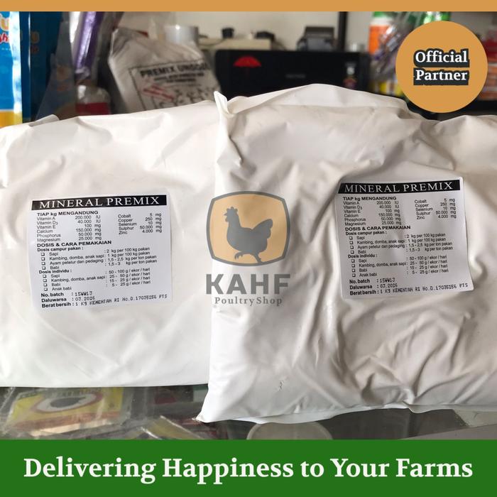 Gambar Mineral Premix 1 kg TMC untuk Hewan Sapi Kambing Ayam Babi [KAHF PS] - 1 kg dari Kahf PS Poultry Shop undefined Tokopedia