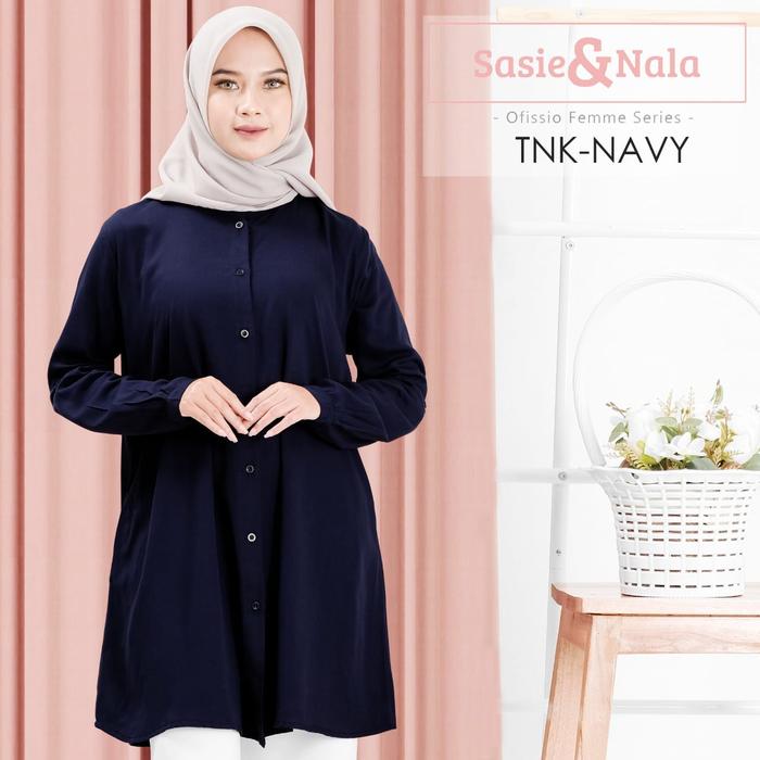 Gambar Tunik Wanita Sasie&Nala Katun Rayon Twill Adem dan Berkualitas - Navy, S dari Ofissio Store undefined Tokopedia