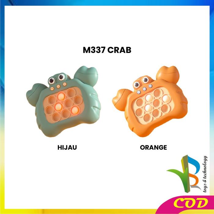 Gambar RB-M337 Mainan Game Anak Pop It Elektrik Push Bubble Challenge Fidget - CRAB, Hijau dari RB TOYS AND TECHNOLOGY undefined Tokopedia