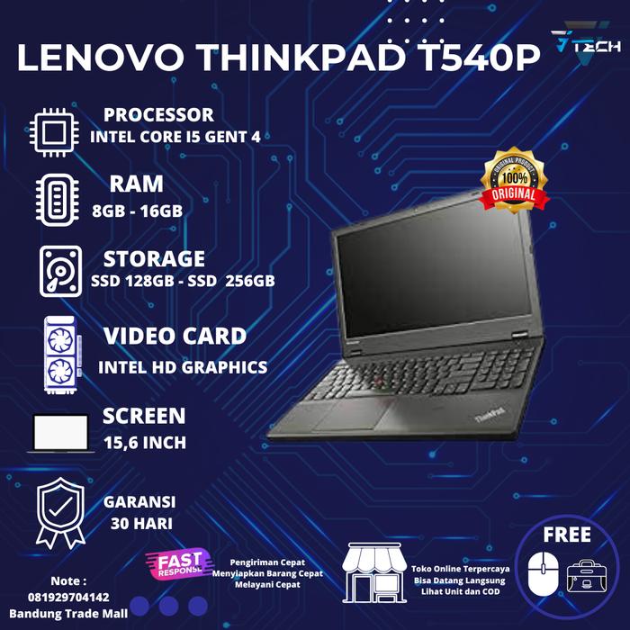 Gambar Laptop Rendering Lenovo ThinkPad T540p Core i5 / i7 Ram 16gb Ssd 512gb - T540p i5/4, ram 16 hdd 500 dari Gitech Laptop undefined Tokopedia