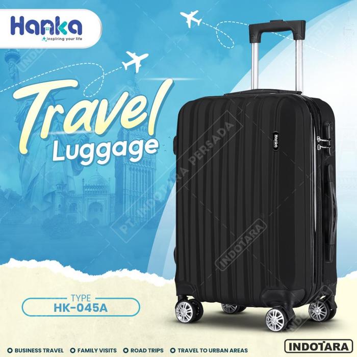 Gambar [READY] Koper 20, 24, 28 Inch Hanka - Koper ABS Koper Bagasi Koper - Black, 20 Inch dari kencana'mart undefined Tokopedia
