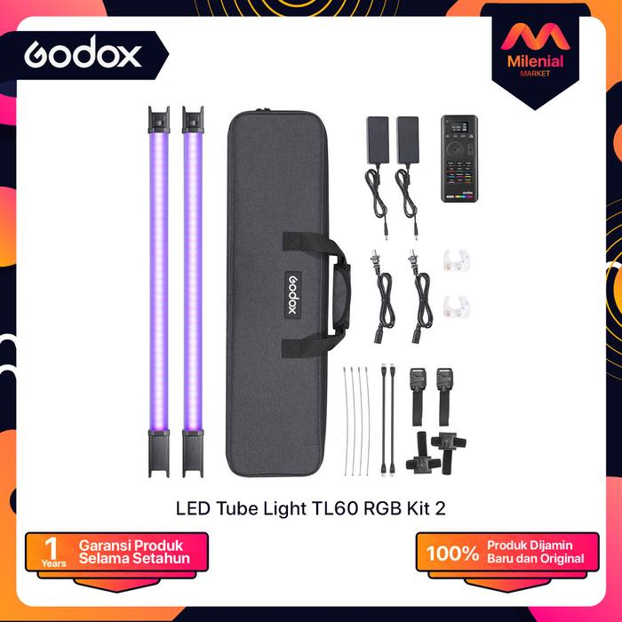 Gambar Godox TL-60 / TL60 Kit 2 LED RGB Tube Light - TL60 K2 dari Milenialmarket undefined Tokopedia