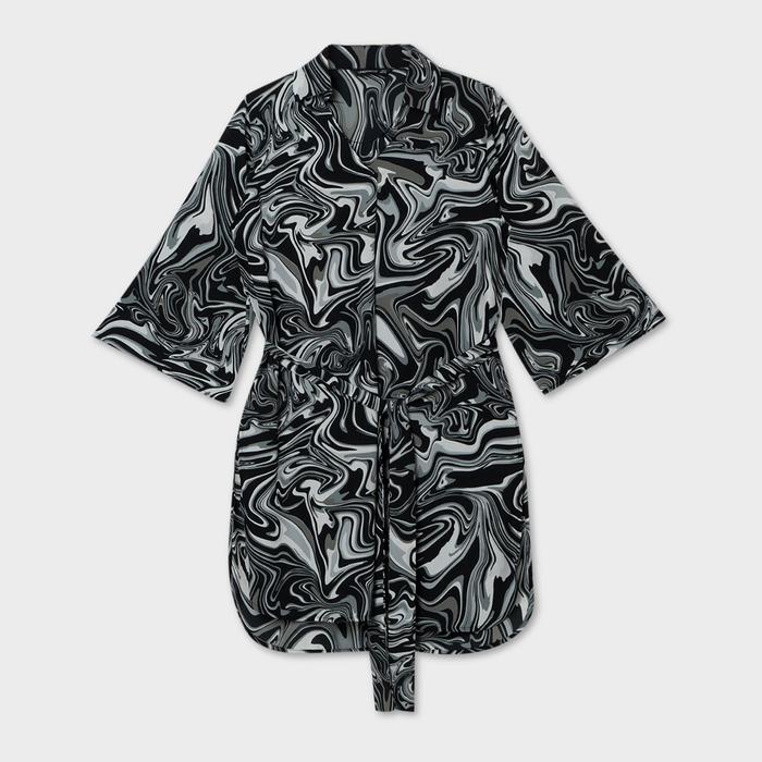 Gambar URBAN&CO Fashion Midi Length Blouse With Print - 50066 - GREY, XL dari URBAN&CO OFFICIAL undefined Tokopedia