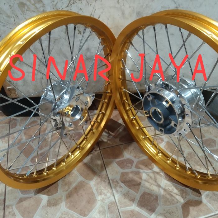 Jual velg jari ring 17 mx king paketan mx king gold, 140 160 17