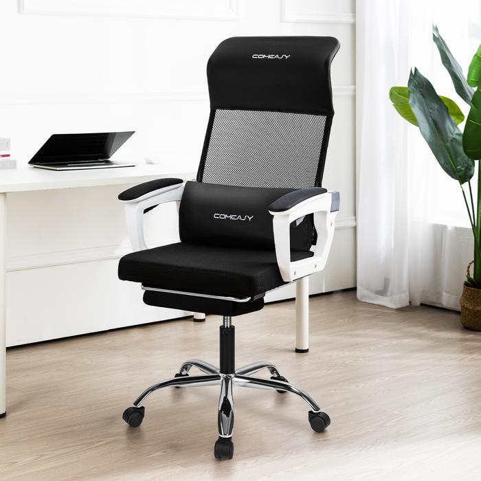 Gambar Deli Office Chair / Kursi Kantor / Kursi Kerja Jaring dan Bantal E4934 - HitamPutih+Kaki dari Deli Stationery Indonesia undefined Tokopedia