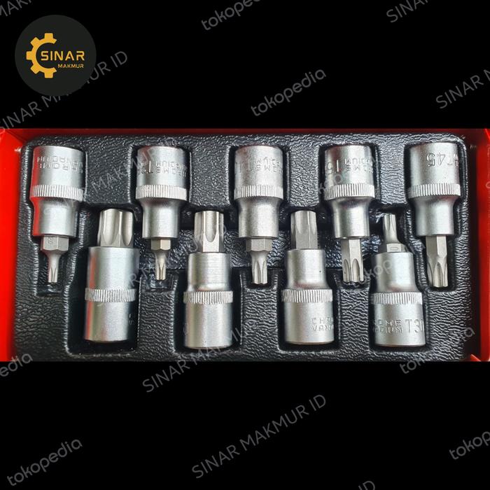 5-teiliges Torx Bit Set 1/2 Zoll – T45 T50 T55 T60 T70 Stecknüsse Für Schrauben 5-teiliges Torx Bit Set 1/2 Zoll – T45 T50 T55 T60 T70 Stecknüsse Für Schrauben