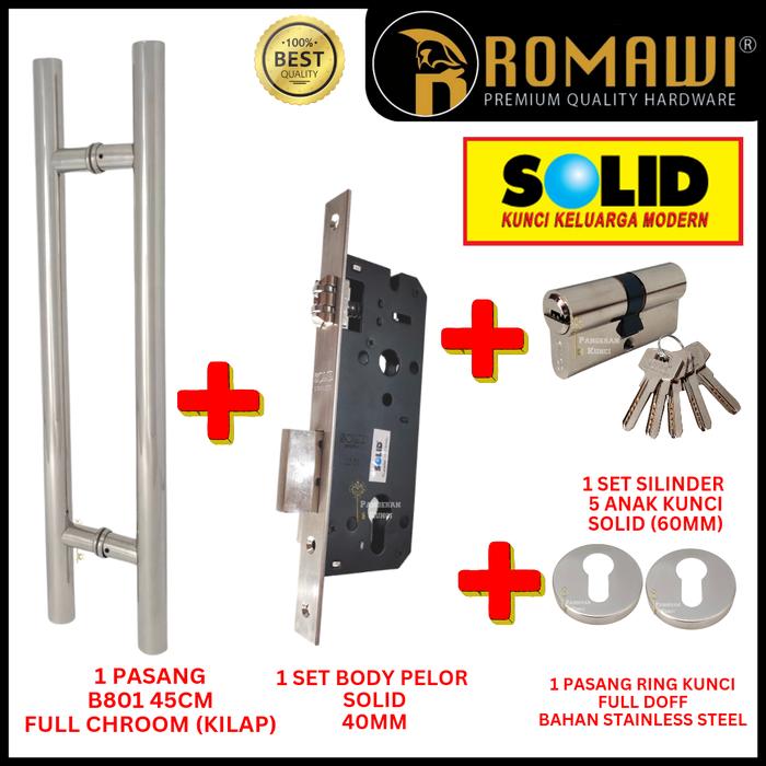 Gambar PULL GAGANG PEGANGAN HANDLE PINTU BULAT STAINLESS SET DEKSON B801 45CM - Chrom, Belmondo dari Pangeran Kunci undefined 3 Tokopedia
