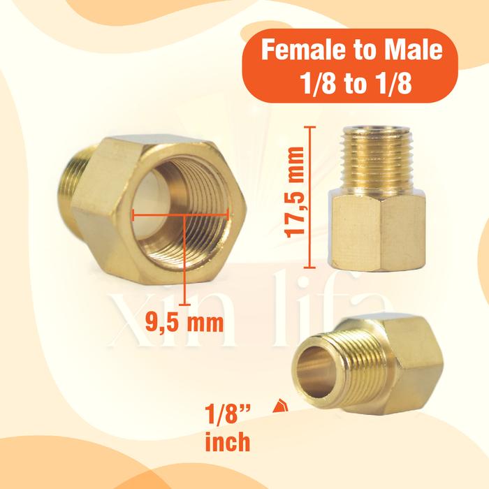 Gambar Sok Kran 1/2 inch Sock Keran Fitting Pipa Sambungan Drat Kran 1/2 in - ADAPTER MF 1/8 dari XIN LIFA undefined Tokopedia