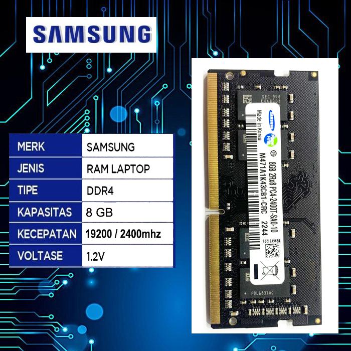 Gambar MEMORY RAM LAPTOP SODIM SAMSUNG DDR4 8GB PC4-2400T dari Partplus undefined Tokopedia