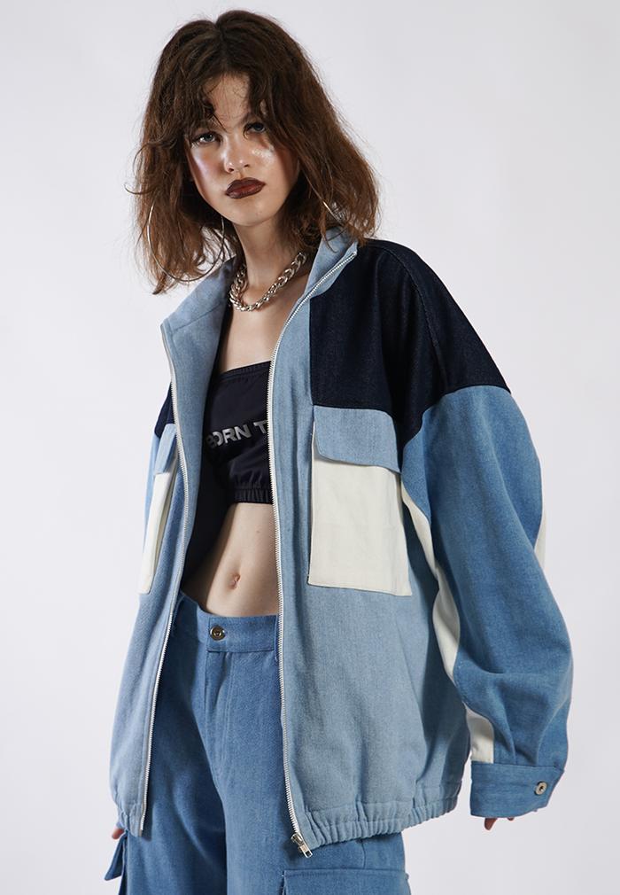 Gambar OCWA GERRY OVERSIZED MULTI DENIM JACKET WOMEN - XXS/XS dari Ocwa Studio undefined Tokopedia