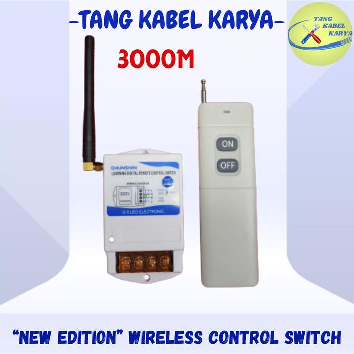 Gambar NEW EDITION!!! WIRELESS REMOTE CONTROL SWITCH ON OFF / SAKLAR 220 VOLT - 3000M dari Tang Kabel Karya undefined Tokopedia
