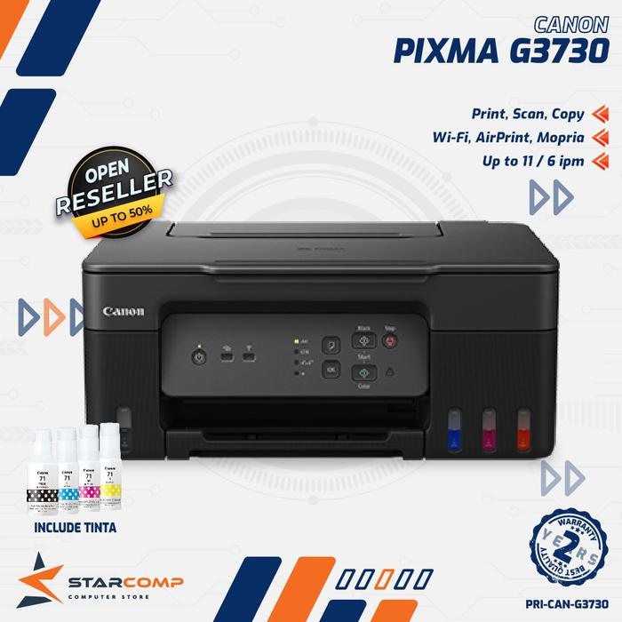 Gambar Printer Canon PIXMA G3730 Wireless All-in-One WiFi Pigmen GI-71 dari Starcomp Origin undefined Tokopedia