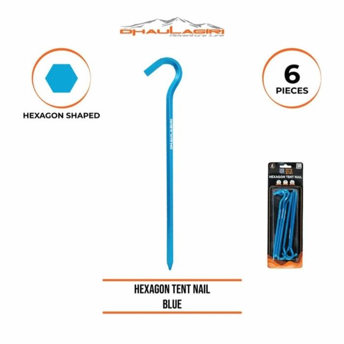 Gambar hexagon tent nail dhaulagiri pasak tenda flysheet alloy camping - Biru dari Nyai Outdoor undefined Tokopedia
