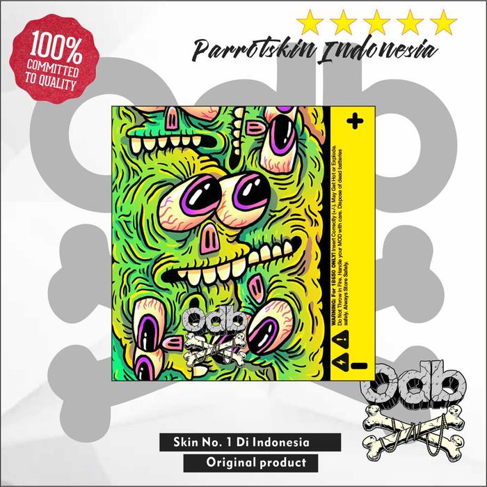 Gambar Stiker Garskin Wrap Baterai 18650 ODB style Bisa Custom - green monster dari Parrotskin ID undefined Tokopedia