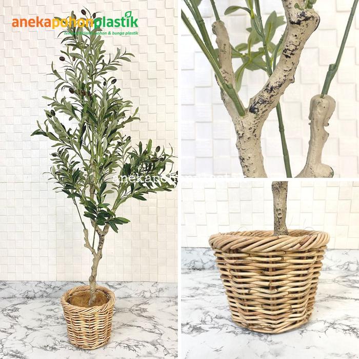 Gambar Pohon Daun Zaitun Olive X3 T140 & T180 Latex Artificial Rotan Bulat - T140 dari Anekapohonplastik undefined Tokopedia