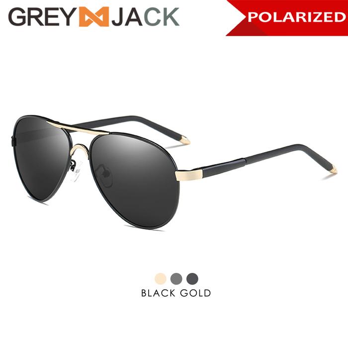 Gambar Grey Jack Kacamata Hitam Sunglasses Polarized Anti Silau UV400  Model Aviator TR+Metal Fashion Pria Kekinian Keren 3088 - BLACK GOLD- dari Grey Jack Eyewear undefined Tokopedia