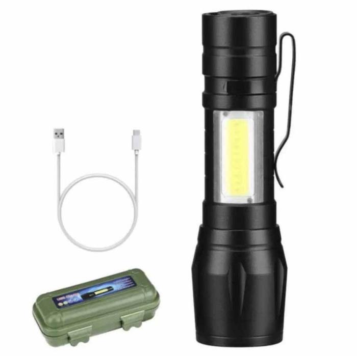 Gambar Senter XPE USB cob mini usb recharger zoom led Q5 - 511A-ALLOY dari Cybercyber undefined Tokopedia