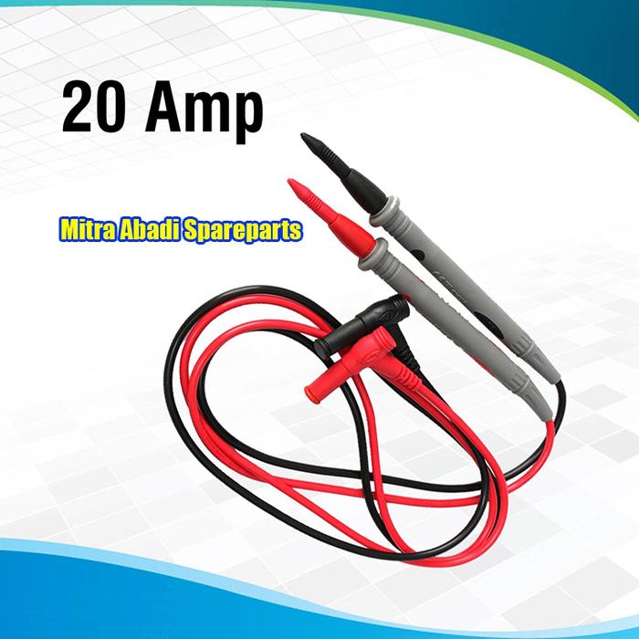 Gambar Kabel Multitester 4mm Banana Plug ke Jarum Probe Tester 10A Universal - 20A dari Mitra Abadi Spareparts undefined Tokopedia