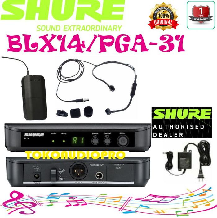 Gambar Shure BLX14/PGA31 Microphone Wireless Headset Original dari TOKOAUDIOPRO undefined Tokopedia