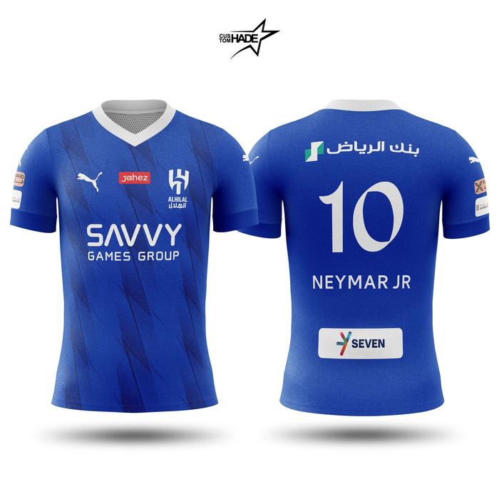 Gambar Jersey Neymar Al Hilal Terkini Kaos Bola Dewasa Home Full Printing - atasan, S dari Warung Kia Bandung undefined Tokopedia