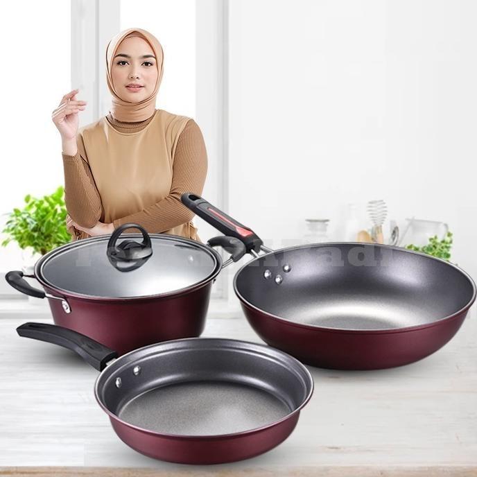 Gambar SJ - Panci Set Wajan Anti Lengket - QME SET dari Sumber Royal Foam undefined Tokopedia