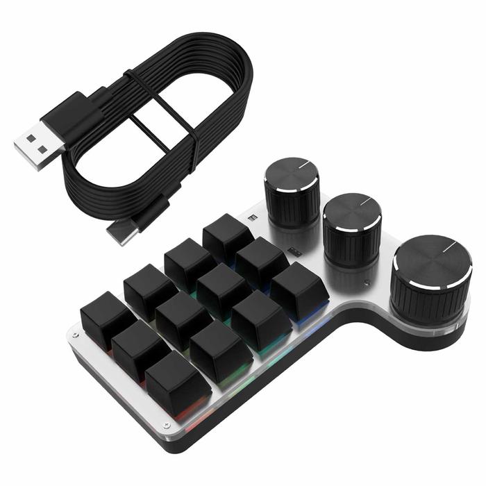 Gambar Macropad Knob Keyboard Macro Shortcut Key Multimedia Gaming - 12keys 3knob B dari Liveris Store undefined Tokopedia