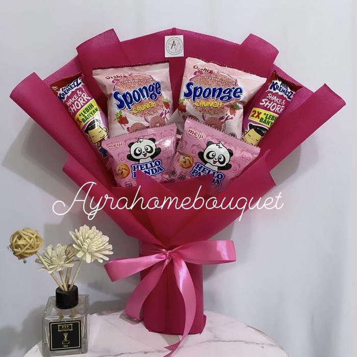Gambar [PINK & BIRU] Bucket Buket Snack Jajanan Kado Wisuda Hadiah Sempro - PINKY dari ayrahomebouquet undefined Tokopedia
