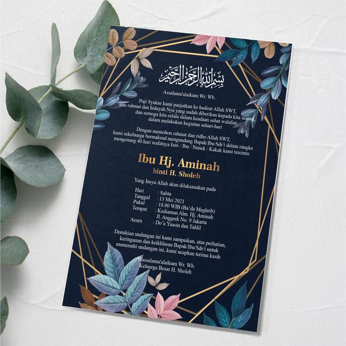 Gambar Kartu Undangan Tahlilan Custom Softcover Pengajian Yasinan - UndT-3 dari DextonPRINT undefined Tokopedia