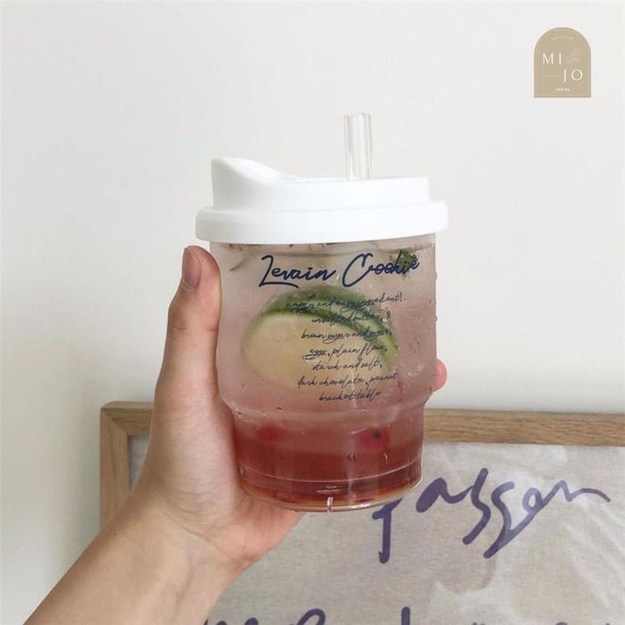 Gambar Aesthetic Tumbler ala Coffee Shop / Levain Letter Tumbler - Biru dari Mijo Home Kitchen undefined Tokopedia