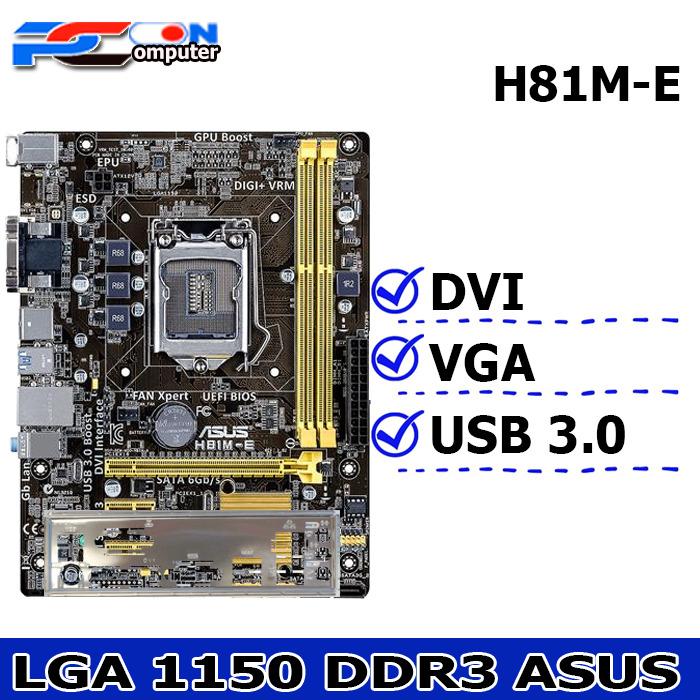 Mobo Motherboard Intel LGA 1150 H81 ON BOARD ASUS H81M-E