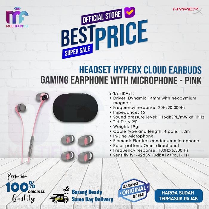 Gambar HyperX Cloud Earbuds with Carrying Case - Merah Muda dari Multifungsi Online undefined Tokopedia