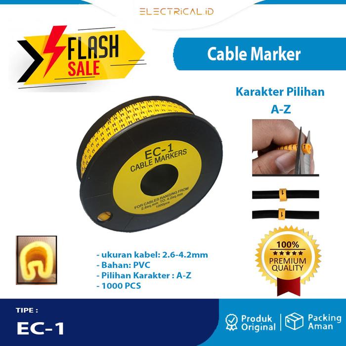 Gambar Cable Marker EC 1 / EC 2 Huruf A-Z - EC1 A-Z dari Electrical.id undefined Tokopedia
