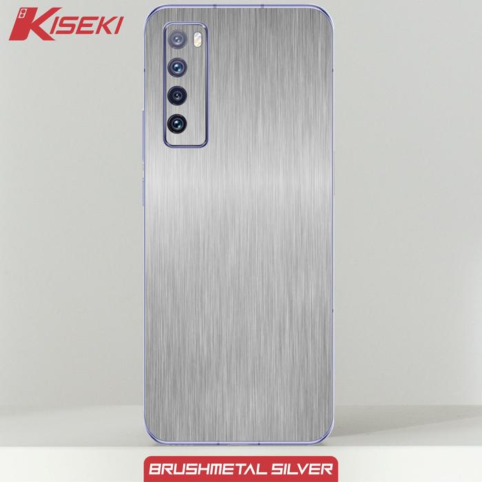 Gambar Kiseki Skin  Huawei nova 7 On Back Case Carbon Leather Custom - silver Brush dari Kiseki Skin undefined Tokopedia