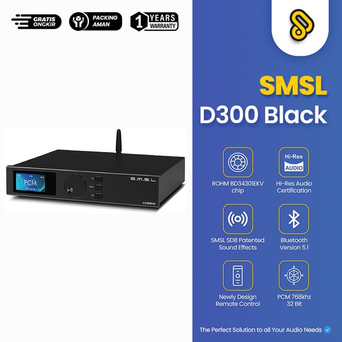 Gambar SMSL D300 Hi-res DAC with Flagship ROHM BD34301EKV Chipset dari Surya Audio Store undefined Tokopedia